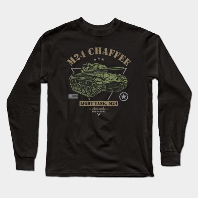 M24 Chaffee Long Sleeve T-Shirt by Military Style Designs